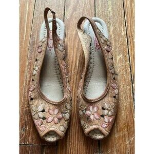 Pikolinos Leather Low Heel Slingback Peep Toe Women’s Sandals Size 37